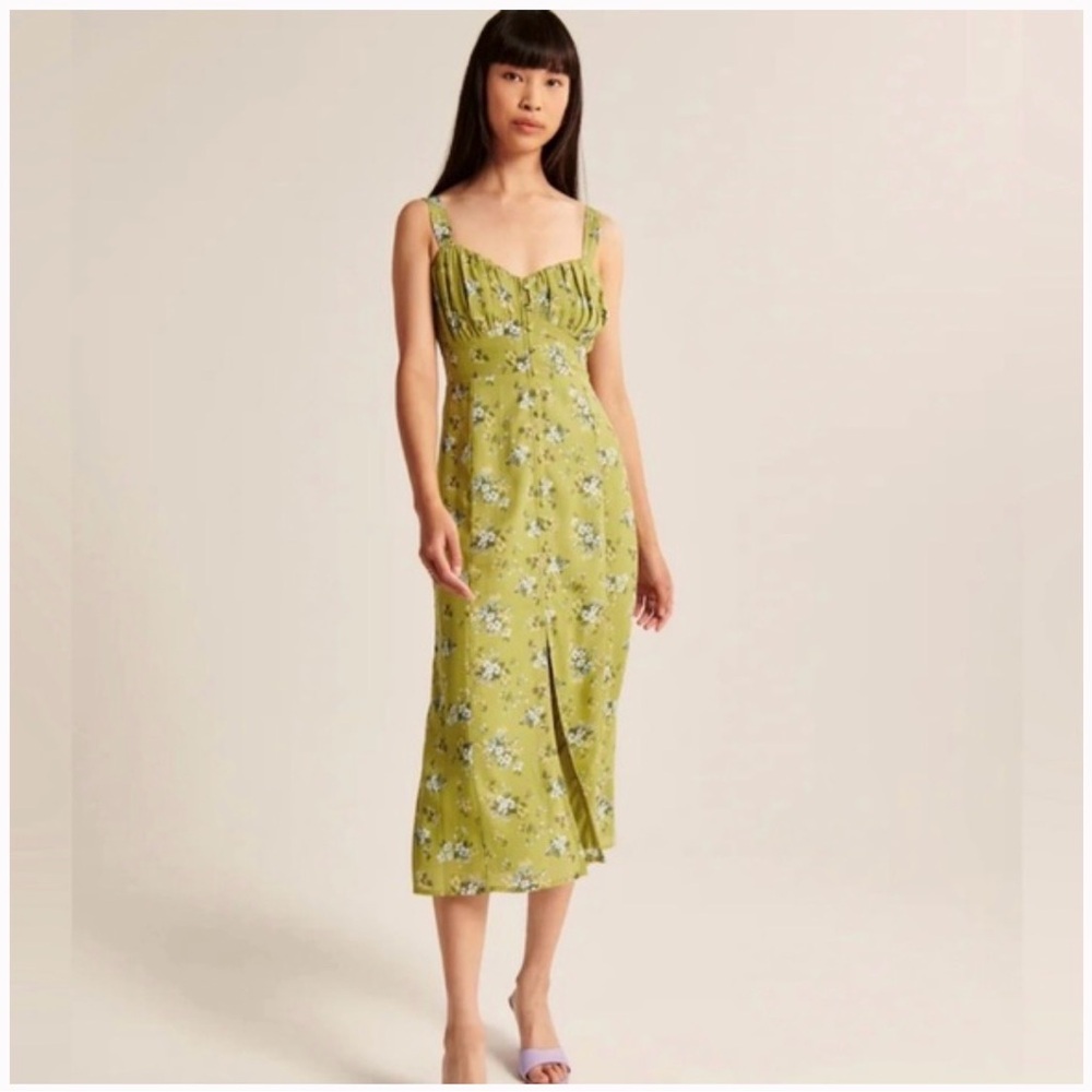 Abercrombie & Fitch Yellow Floral Midi Dress